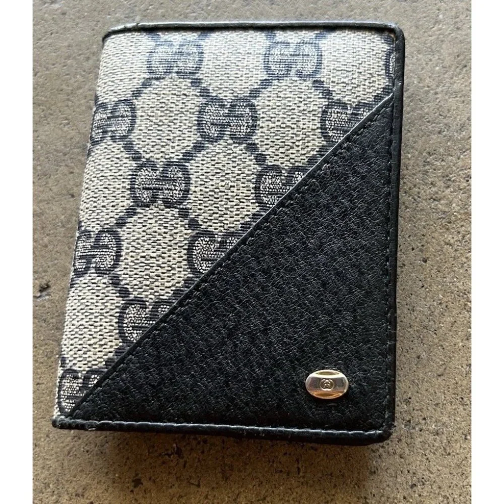 Vintage Gucci Card Holder Double Pocket Slot Light Weight Wallet Authentic RARE - Picture 5 of 15